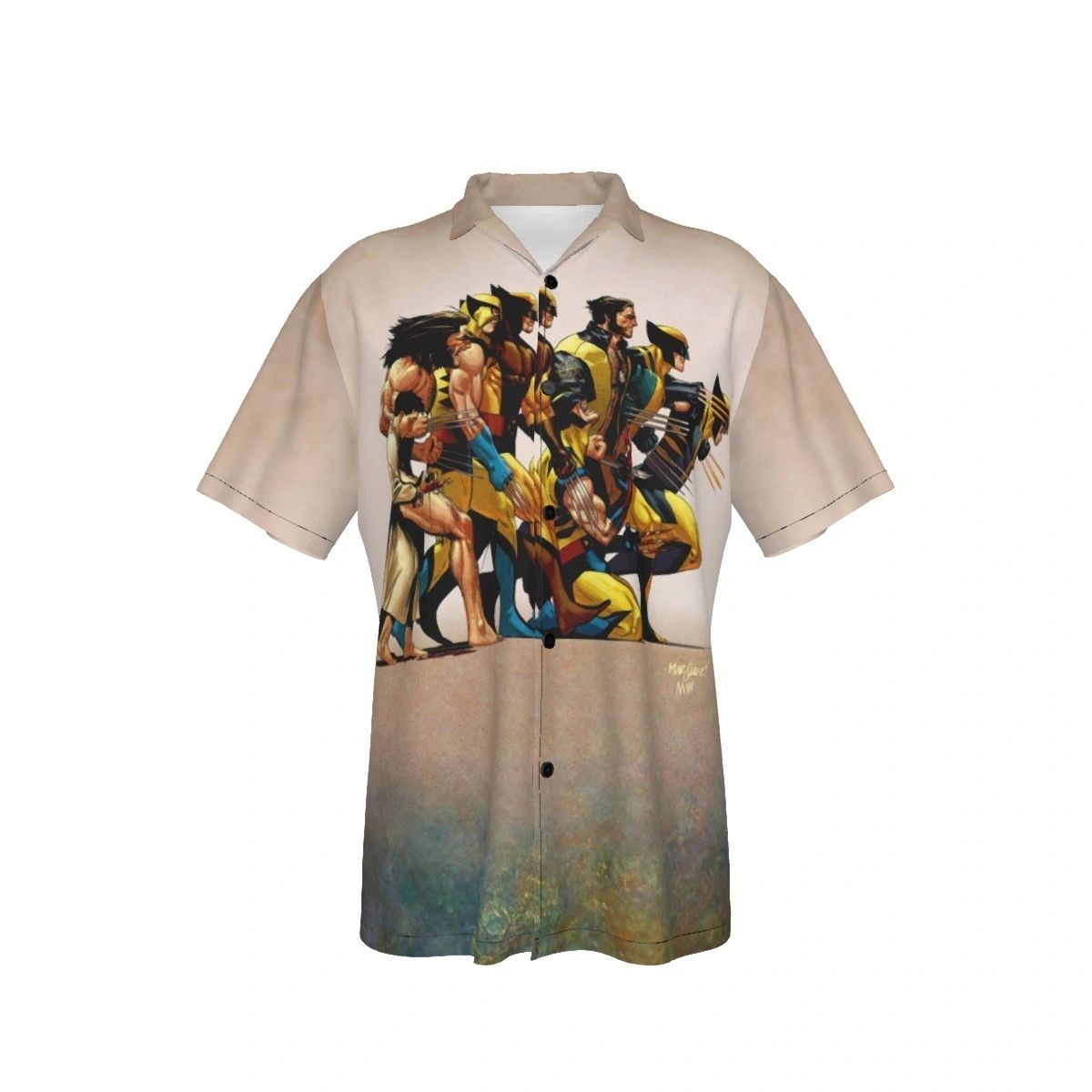 HISTORY OF THE MARVEL UNIVERSE 1 VAR ALL OVER PRINT SHIRTS - WOLVERINE
