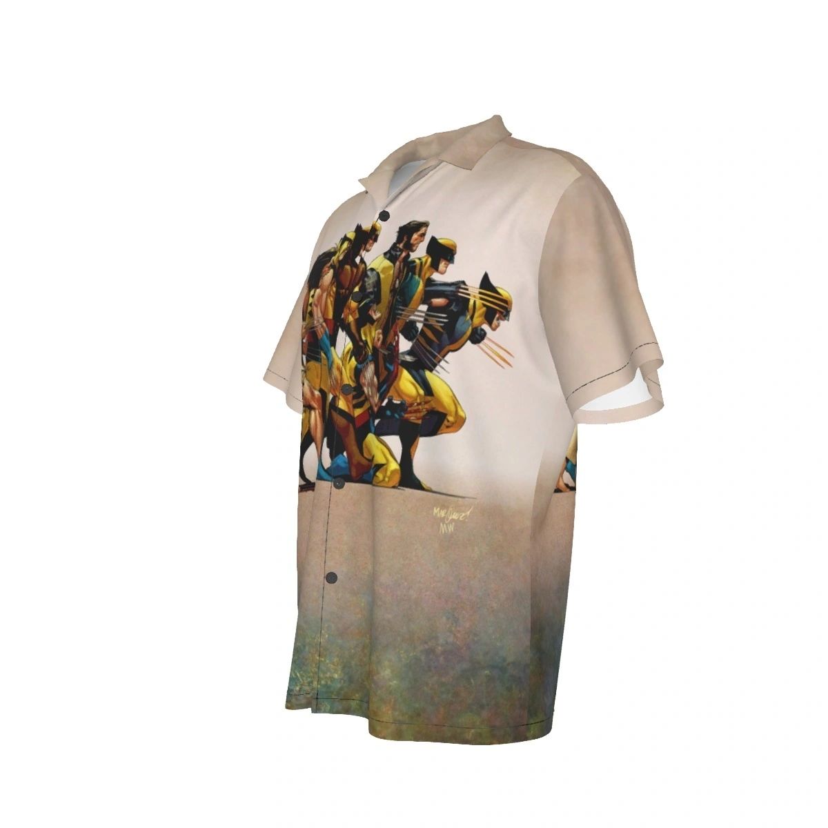HISTORY OF THE MARVEL UNIVERSE 1 VAR ALL OVER PRINT SHIRTS - WOLVERINE