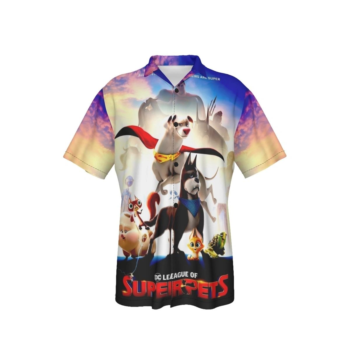 DC LEGION OF SUPERPETS ALL OVER PRINT SHIRT AND TANK