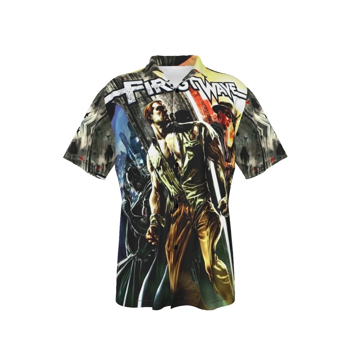 FIRST WAVE 3 ALL OVER PRINT SHIRT AND TANK - BATMAN, SPIRIT, DOC SAVAGE