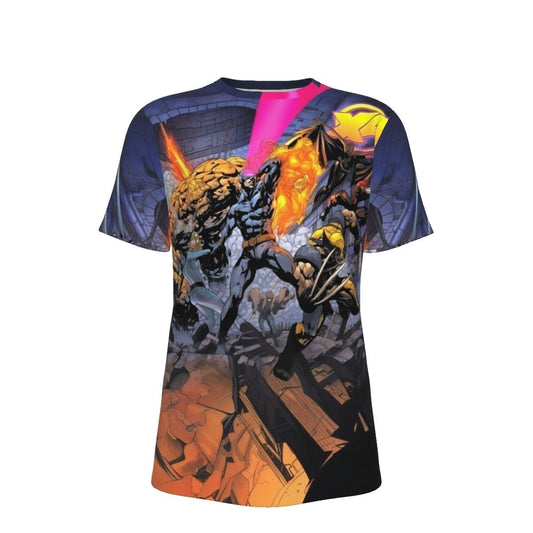 X4 FANTASTIC FOUR XMEN FAMILY PINUP ALL OVER PRINT SHIRT AND TANK