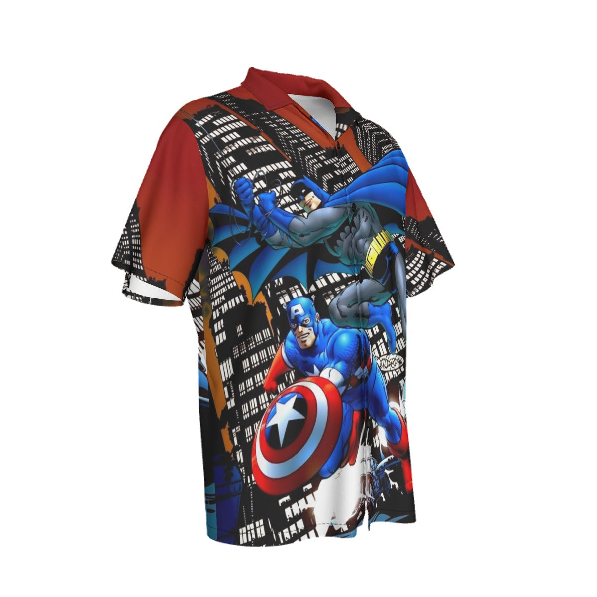 CAPTAIN AMERICA BATMAN PINUP ALL OVER PRINT SHIRT AND TANK TOP-JOHN BRYNE ART