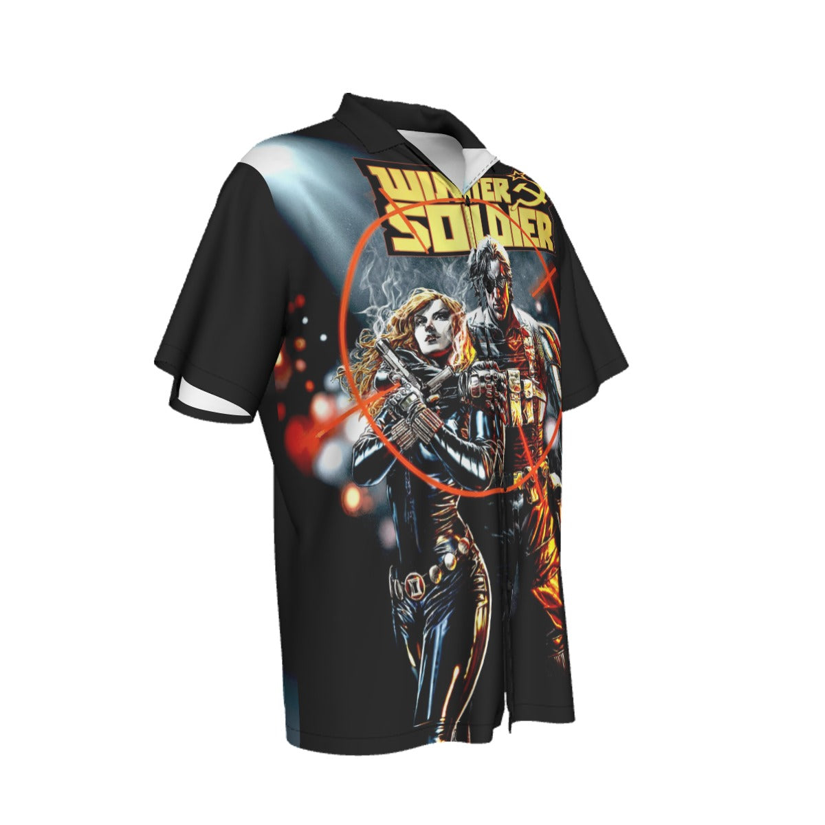 WINTER SOLDIER 2 OVER PRINT SHIRT AND TANK TOP - BLACK WIDOW