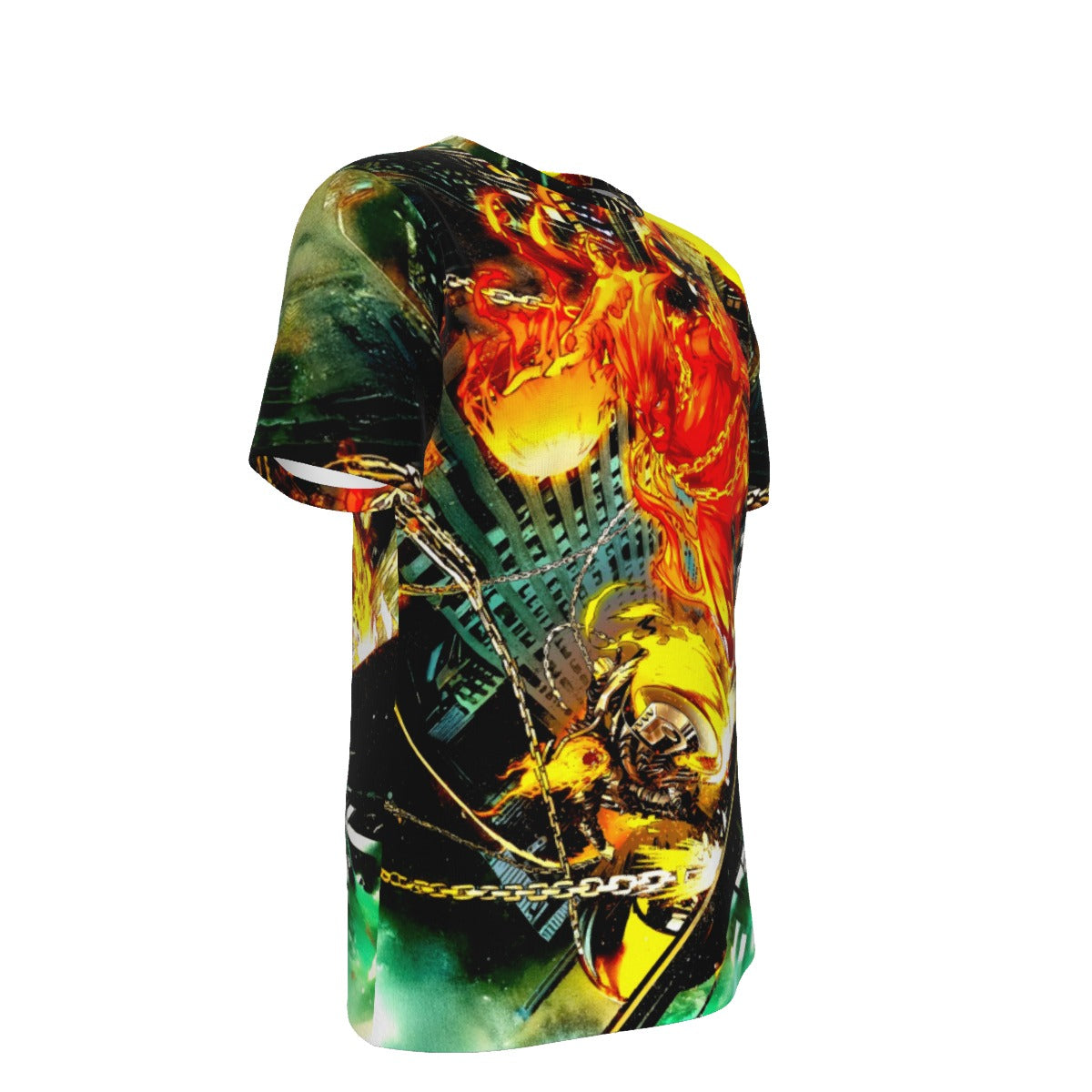 GHOST RIDER VS HUMAN TORCH PIN UP ALL OVER PRINT SHIRT AND TANK TOP- CONTEST OF CHAOS