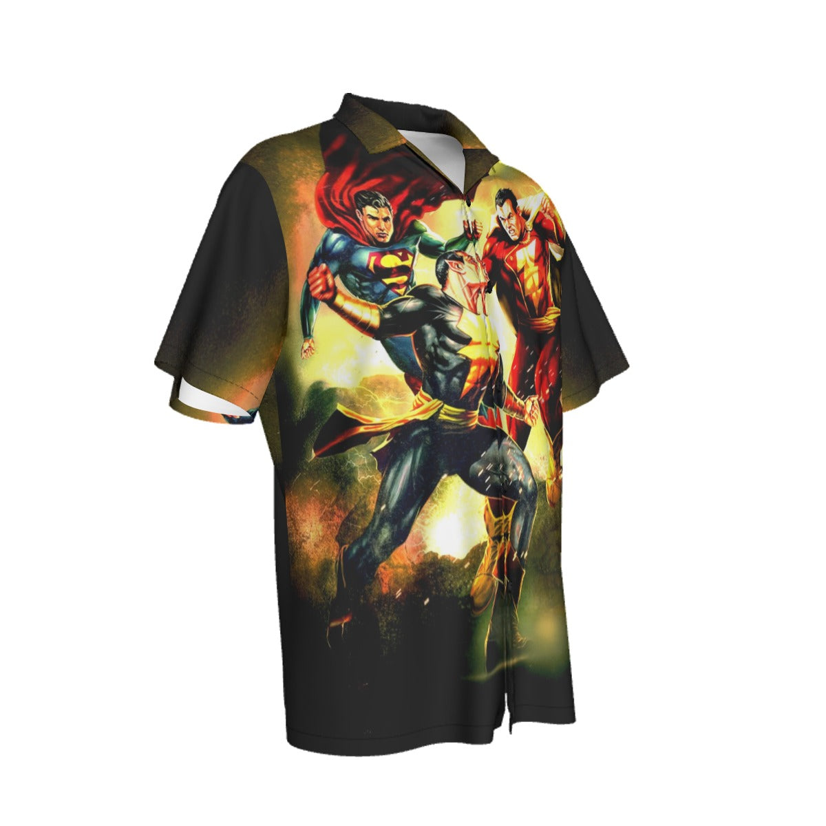 SUPERMAN SHAZAM BLACK ADAM PIN UP ALL OVER PRINT SHIRT AND TANK TOP