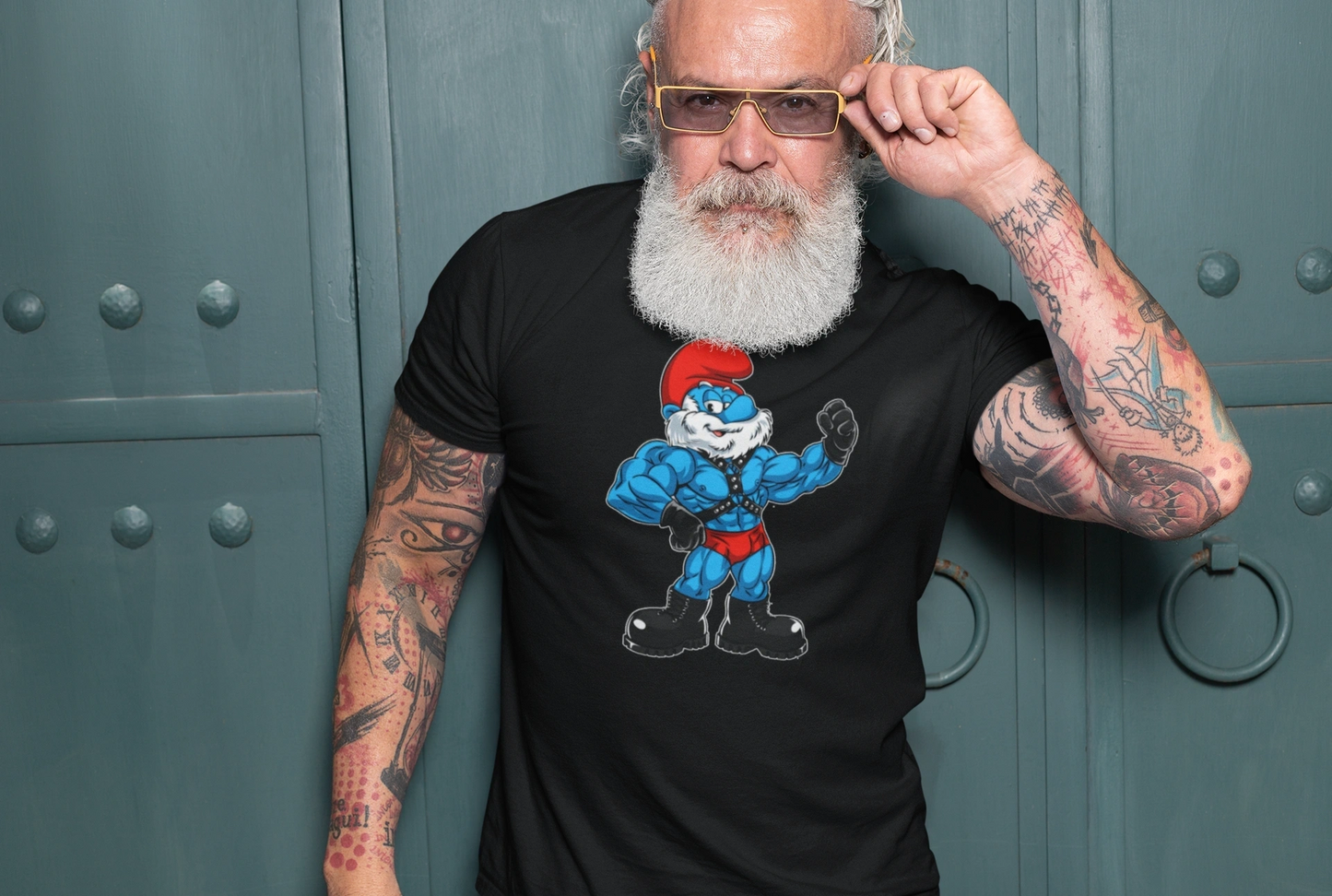 MUSCLE LEATHER PAPA SMURF