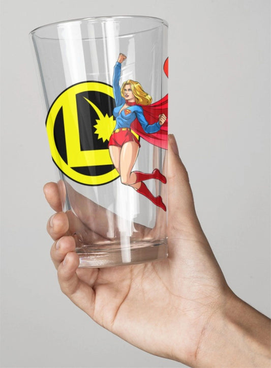 SUPER GIRL Pint Glass (with Free Shipping)