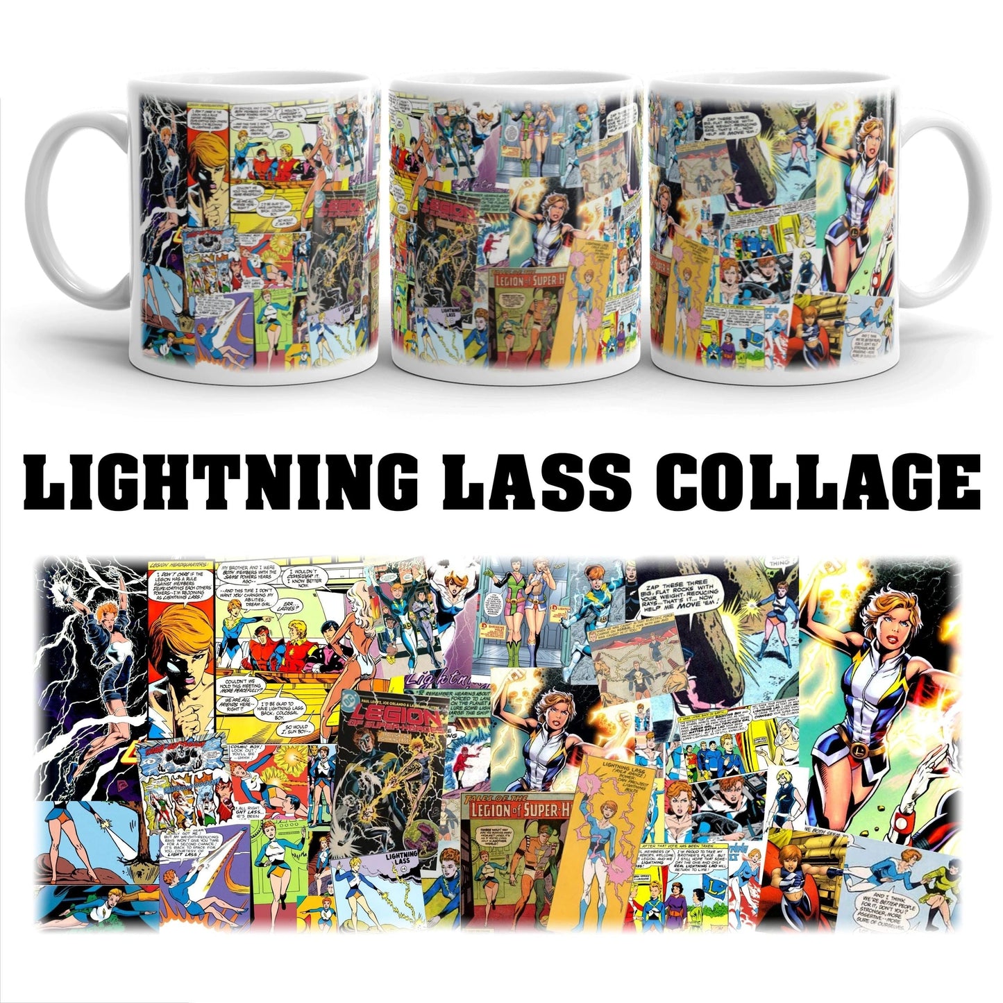 LIGHTNING LASS Collage Anniversary Mug