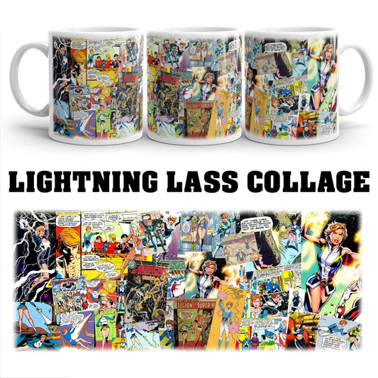 LIGHTNING LASS Collage Anniversary Mug