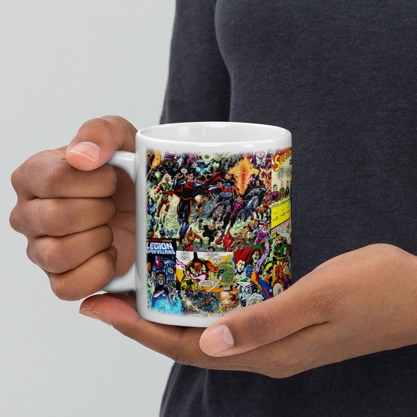 Legion of Super Villains Collage Anniversary Mugs