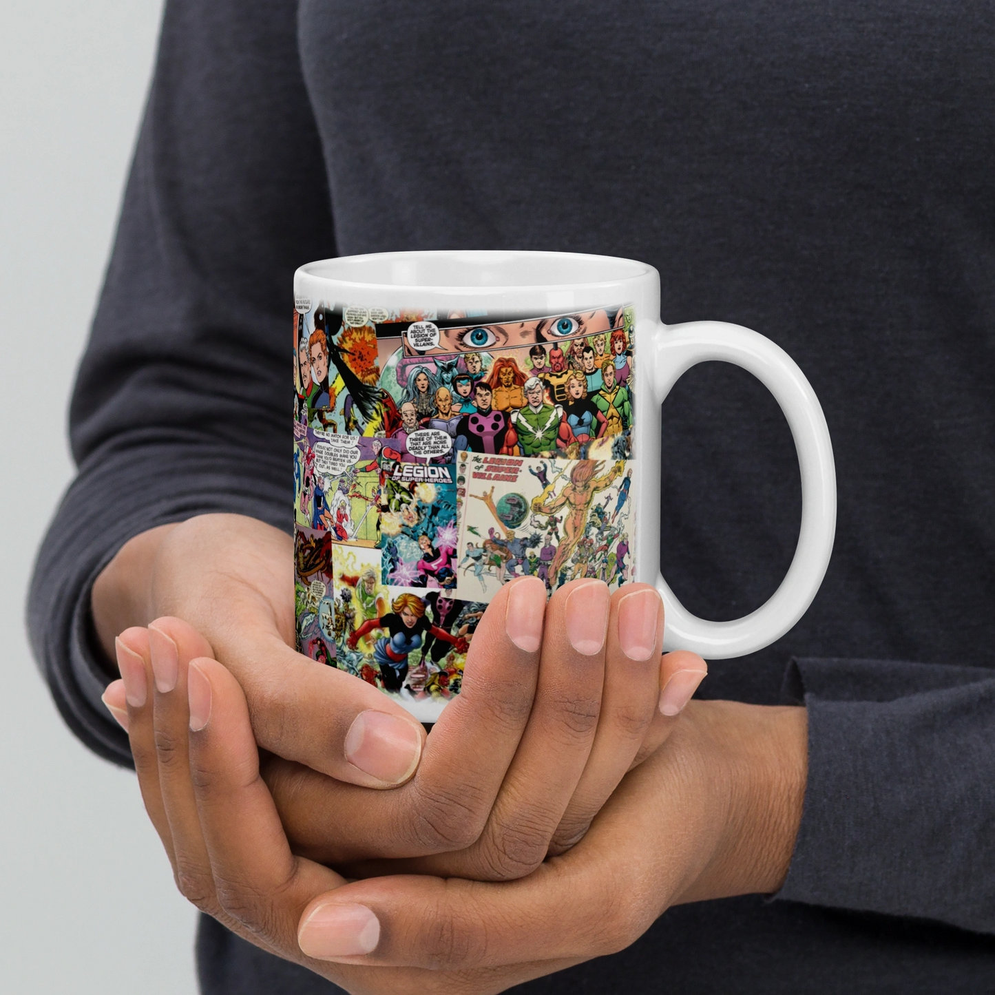 Legion of Super Villains Collage Anniversary Mugs