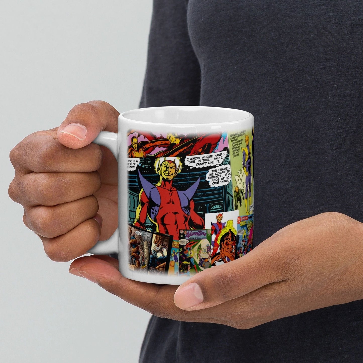 Chameleon Boy Collage Anniversary Mugs