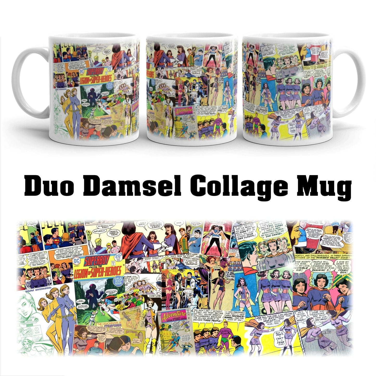 DUO DAMSEL Collage Anniversary Mugs
