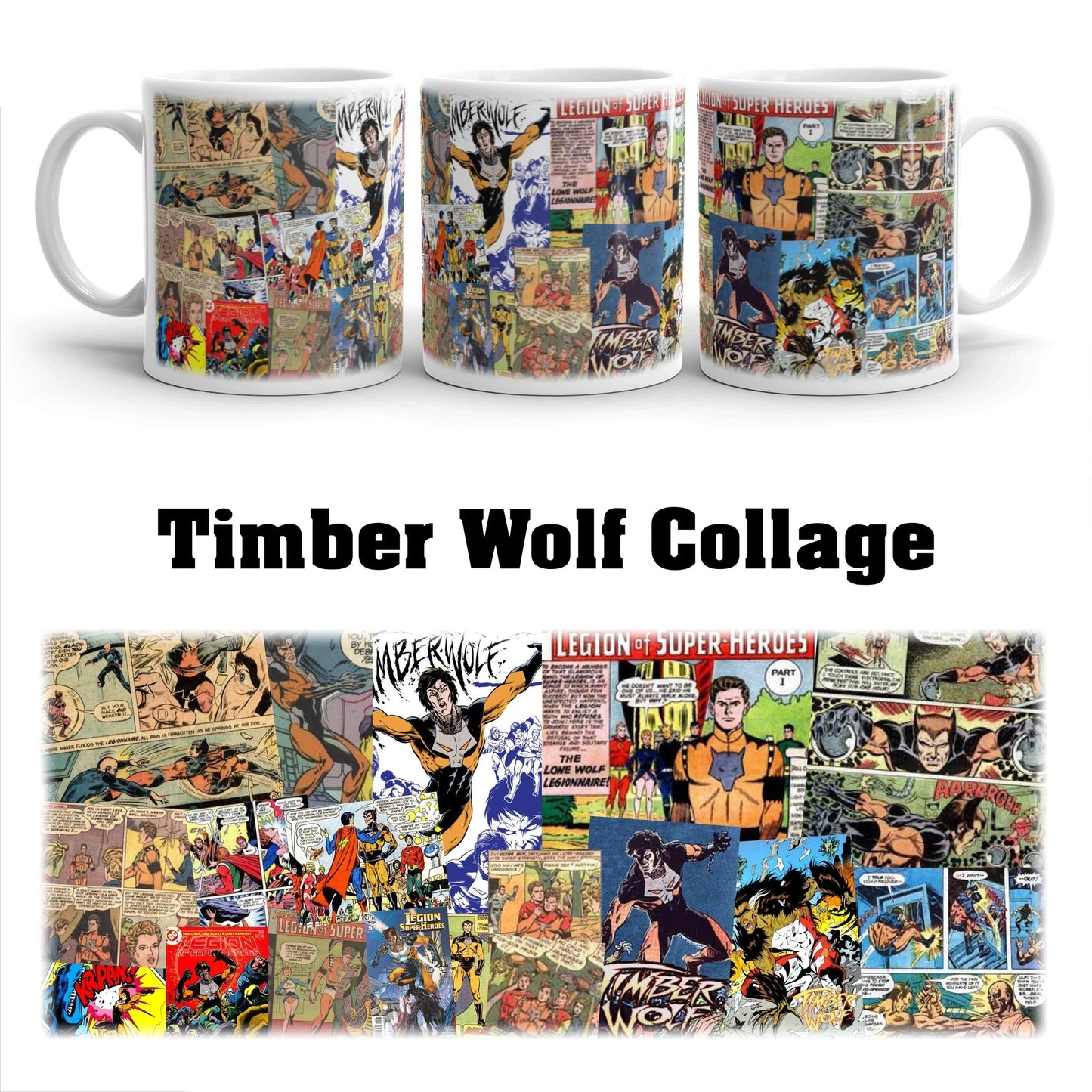 TIMBER WOLF Collage Anniversary Mugs