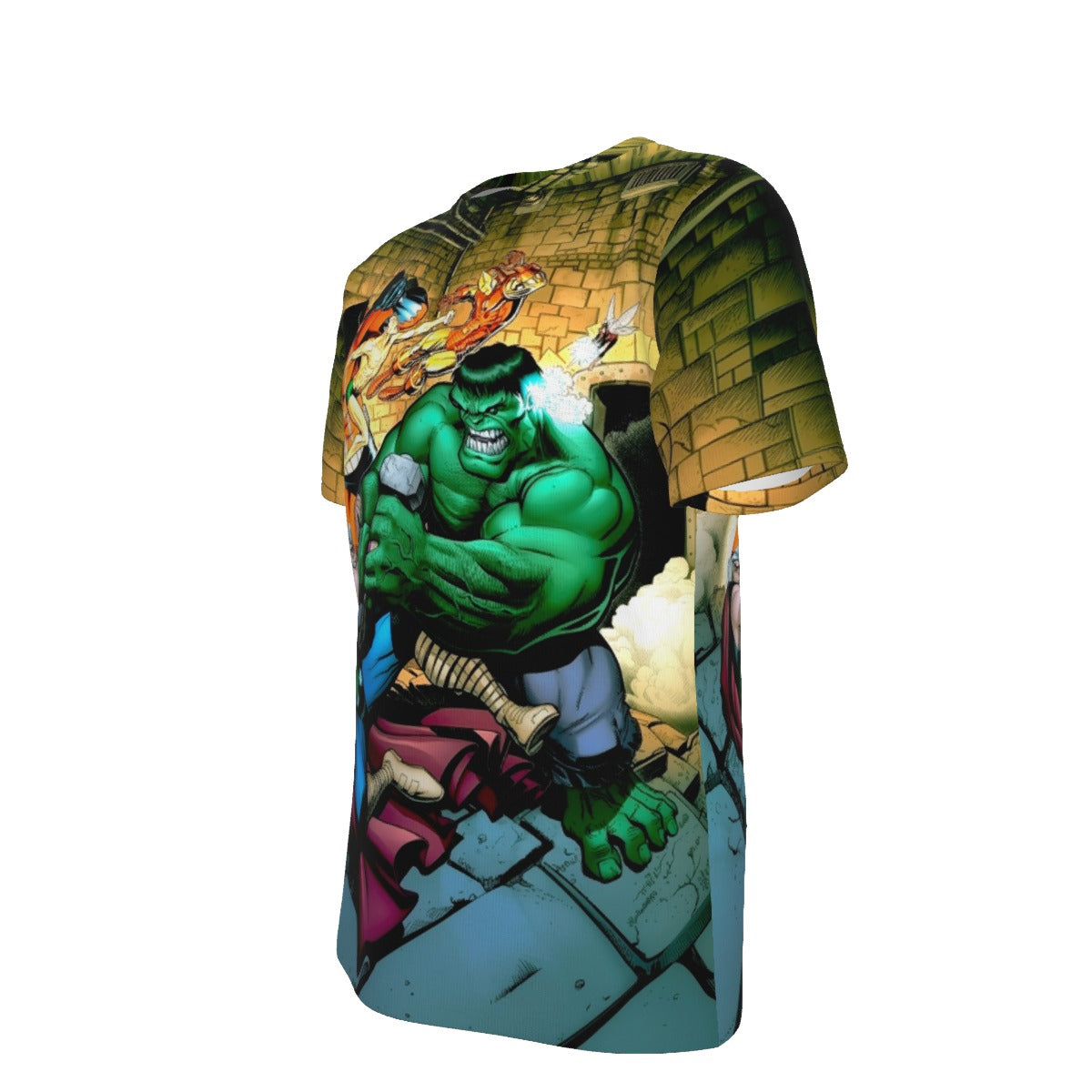 CLASSIC AVENGERS POSTER BY ARTHUR ADAMS ALL OVER PRINT SHIRT AND TANK TOP