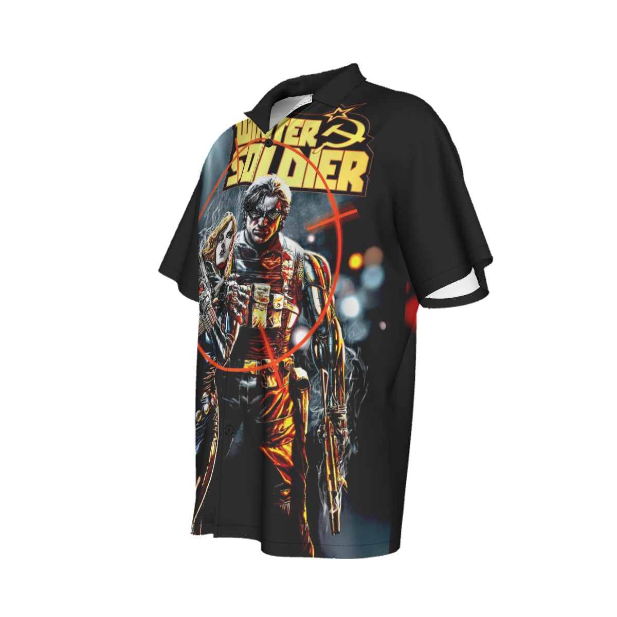 WINTER SOLDIER 2 OVER PRINT SHIRT AND TANK TOP - BLACK WIDOW