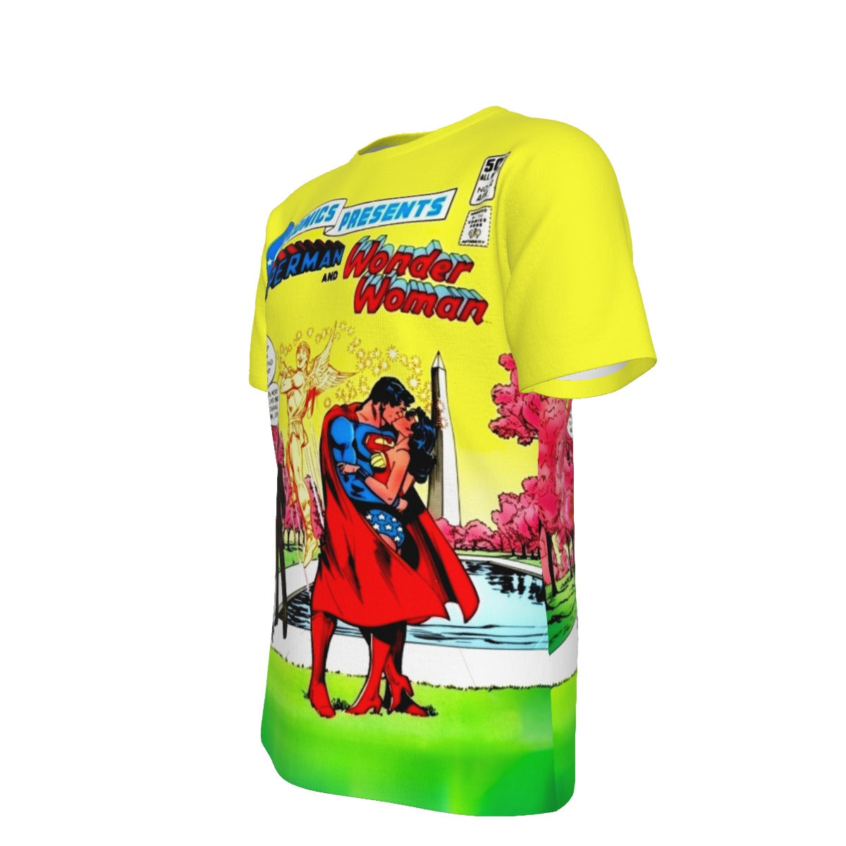 DC COMICS PRESENTS 32  ALL OVER PRINT SHIRT AND TANK TOP - SUPERMAN WONDER WOMAN