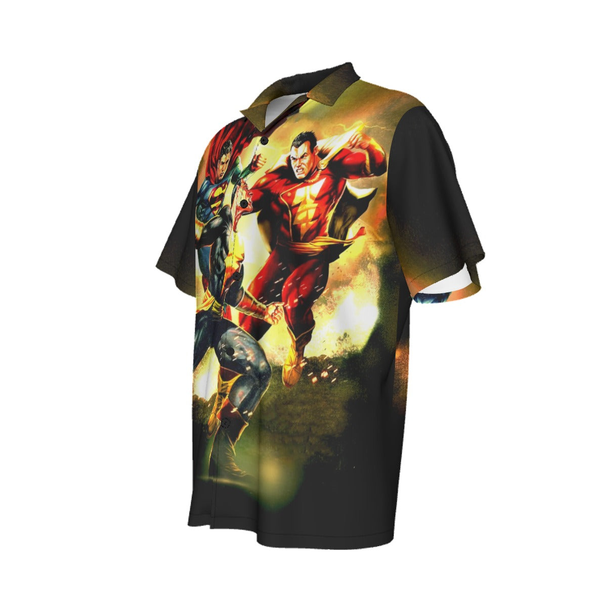 SUPERMAN SHAZAM BLACK ADAM PIN UP ALL OVER PRINT SHIRT AND TANK TOP
