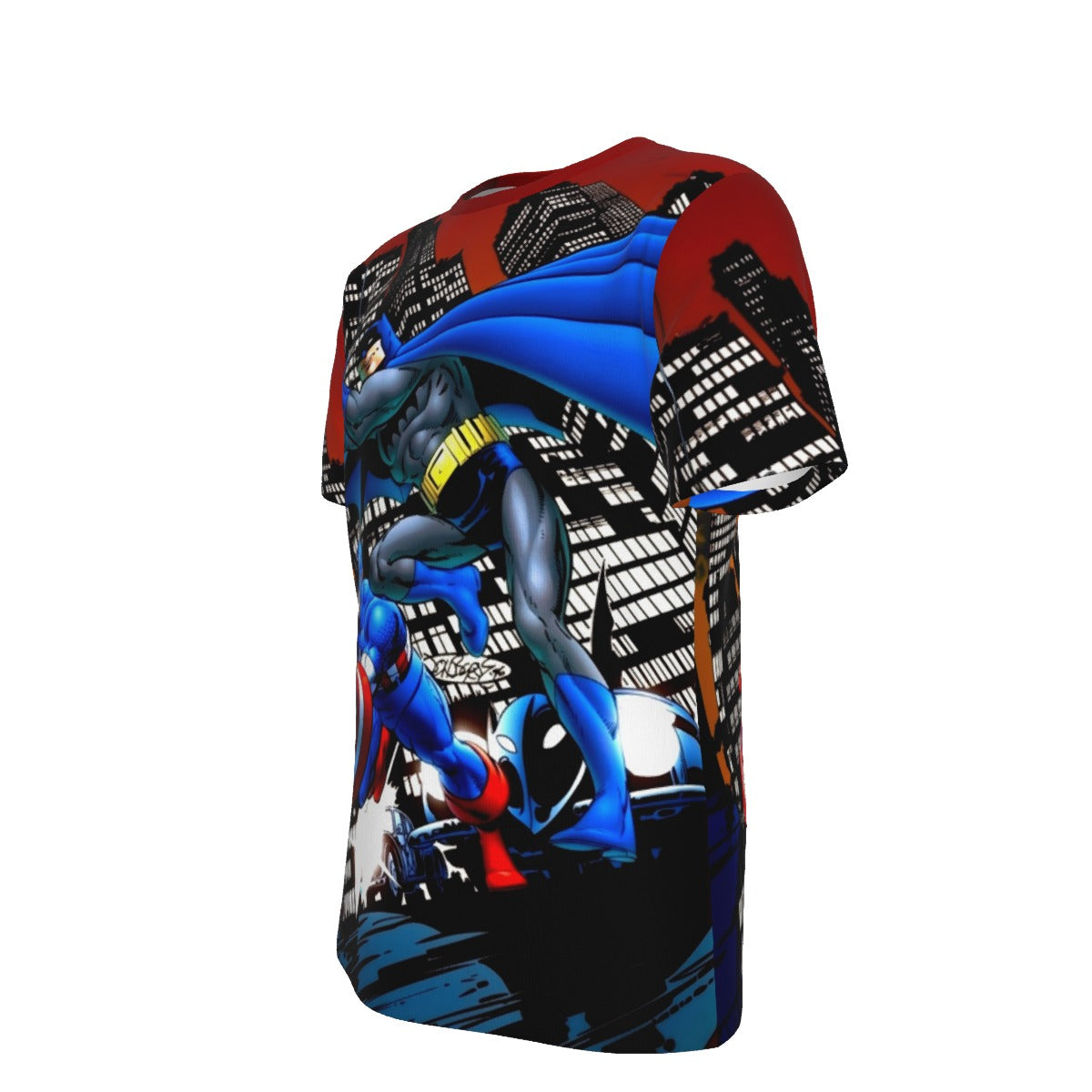 CAPTAIN AMERICA BATMAN PINUP ALL OVER PRINT SHIRT AND TANK TOP-JOHN BRYNE ART