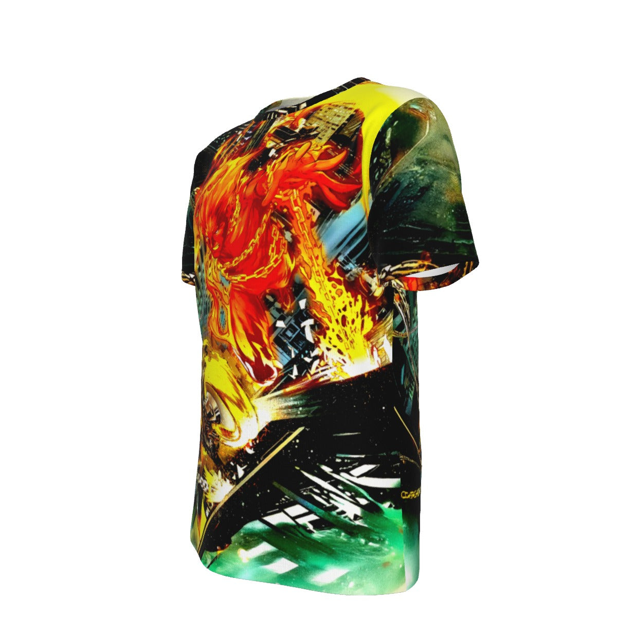 GHOST RIDER VS HUMAN TORCH PIN UP ALL OVER PRINT SHIRT AND TANK TOP- CONTEST OF CHAOS