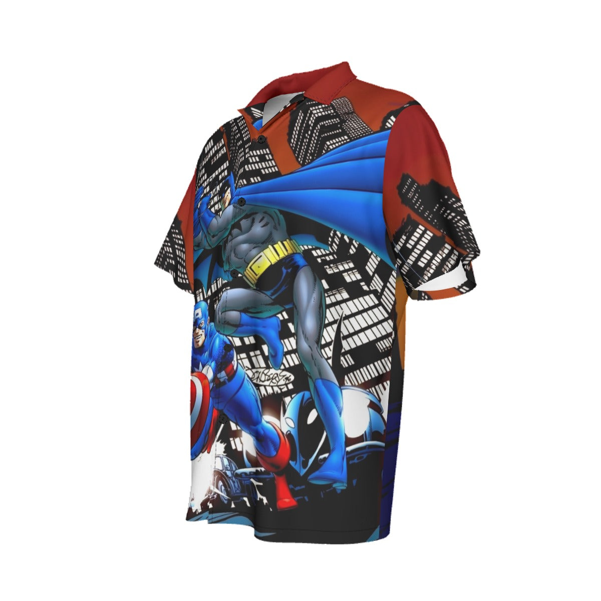 CAPTAIN AMERICA BATMAN PINUP ALL OVER PRINT SHIRT AND TANK TOP-JOHN BRYNE ART