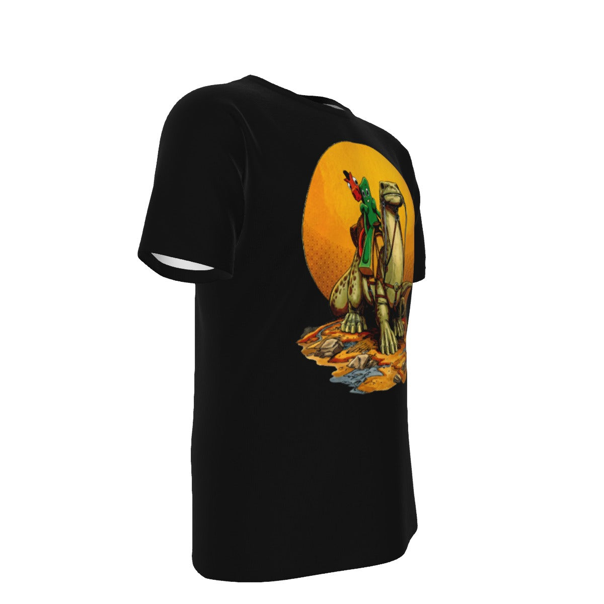 GUMBY AND POKEY RIDE DINO All Over Print Shirt & Tank Top - ARTHUR ADAMS ART