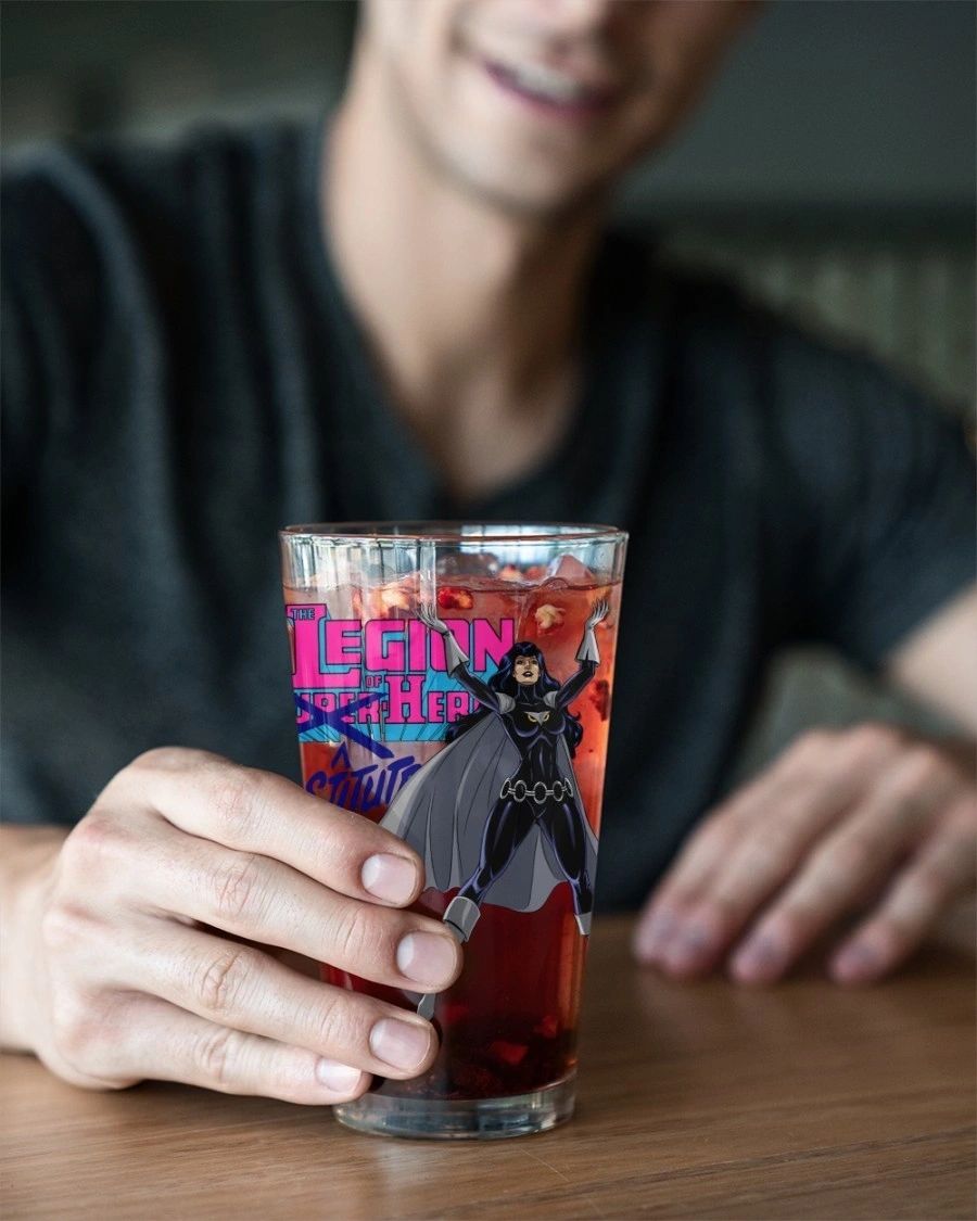 NIGHT GIRL OF THE LEGION OF SUBSTITUTE HEROES Pint Glass (with Free Shipping)