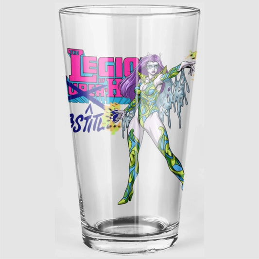 INFECTIOUS LASS OF THE LEGION OF SUBSTITUTE HEROES Pint Glass (with Free Shipping)