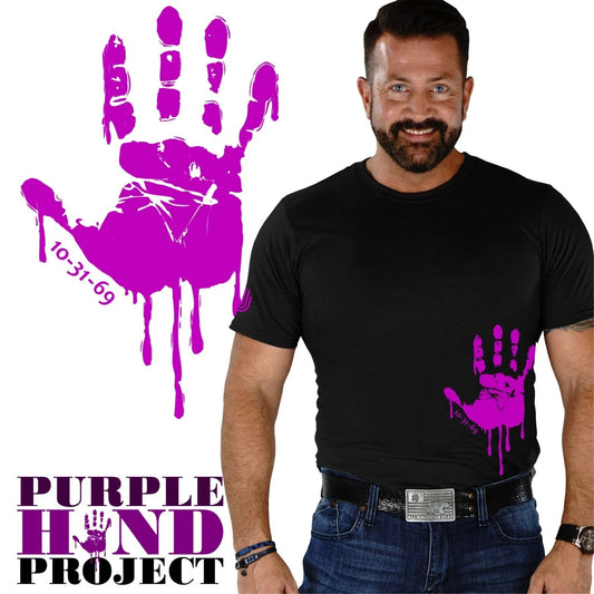 PURPLE HAND PRINT shirt
