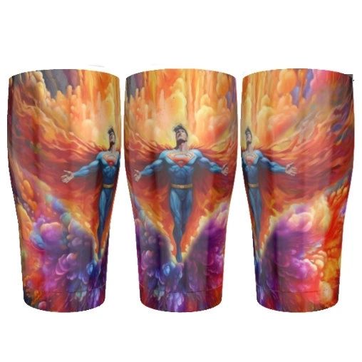 PSYCHEDELIC SUPERMAN TUMBLERS (2 TYPES)