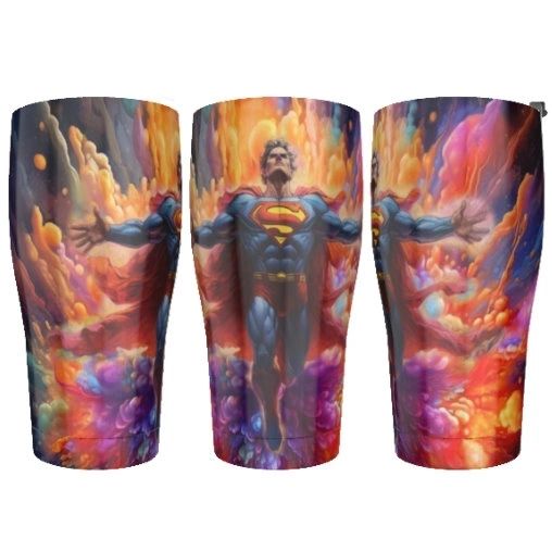 PSYCHEDELIC SUPERMAN TUMBLERS (2 TYPES)
