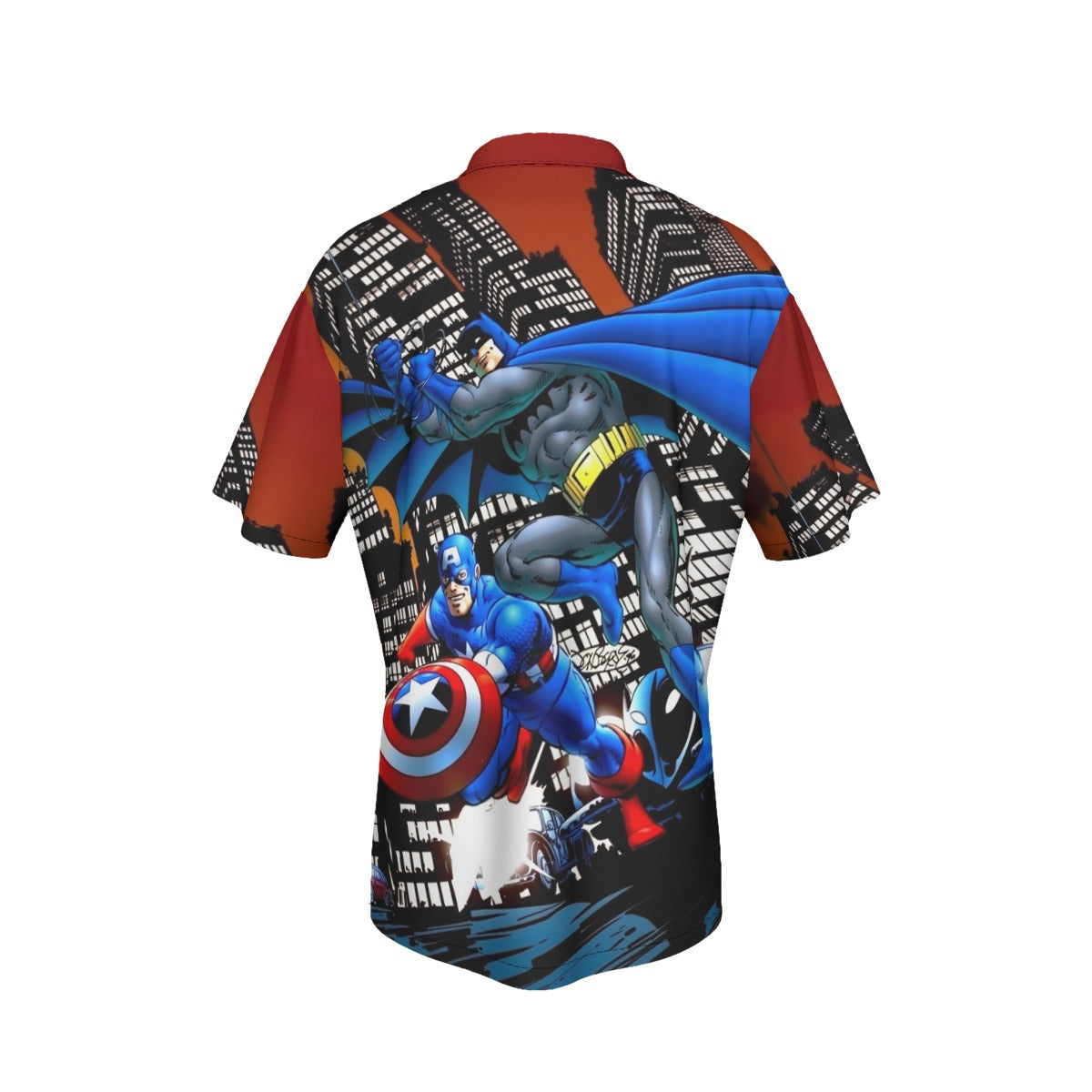CAPTAIN AMERICA BATMAN PINUP ALL OVER PRINT SHIRT AND TANK TOP-JOHN BRYNE ART