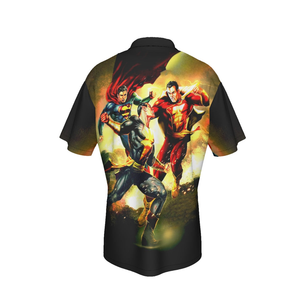 SUPERMAN SHAZAM BLACK ADAM PIN UP ALL OVER PRINT SHIRT AND TANK TOP