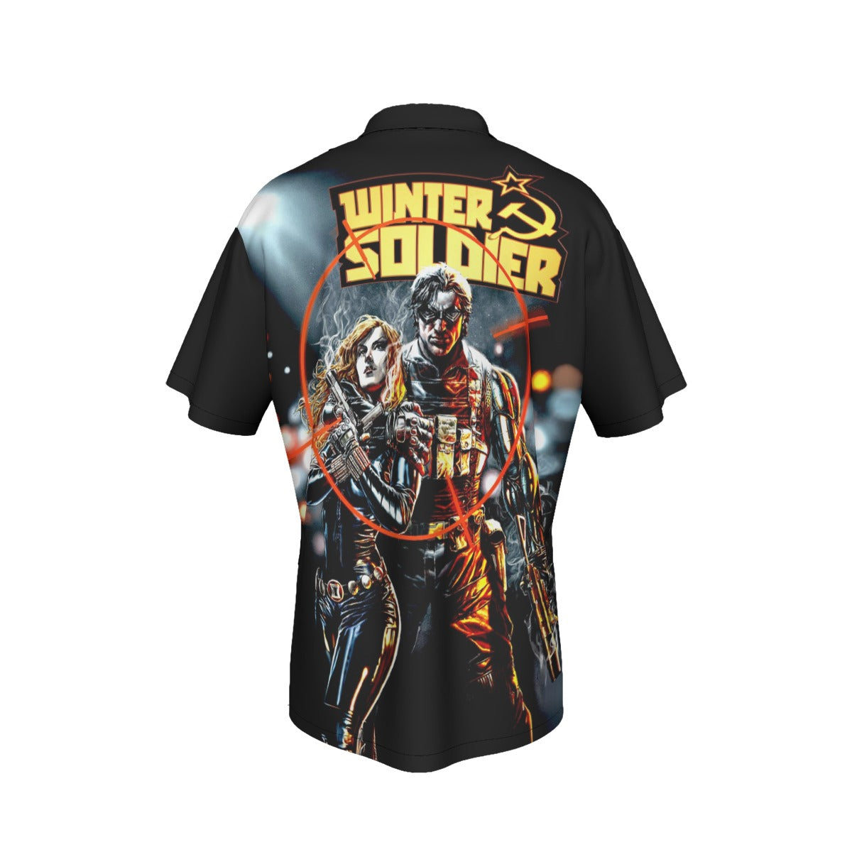 WINTER SOLDIER 2 OVER PRINT SHIRT AND TANK TOP - BLACK WIDOW