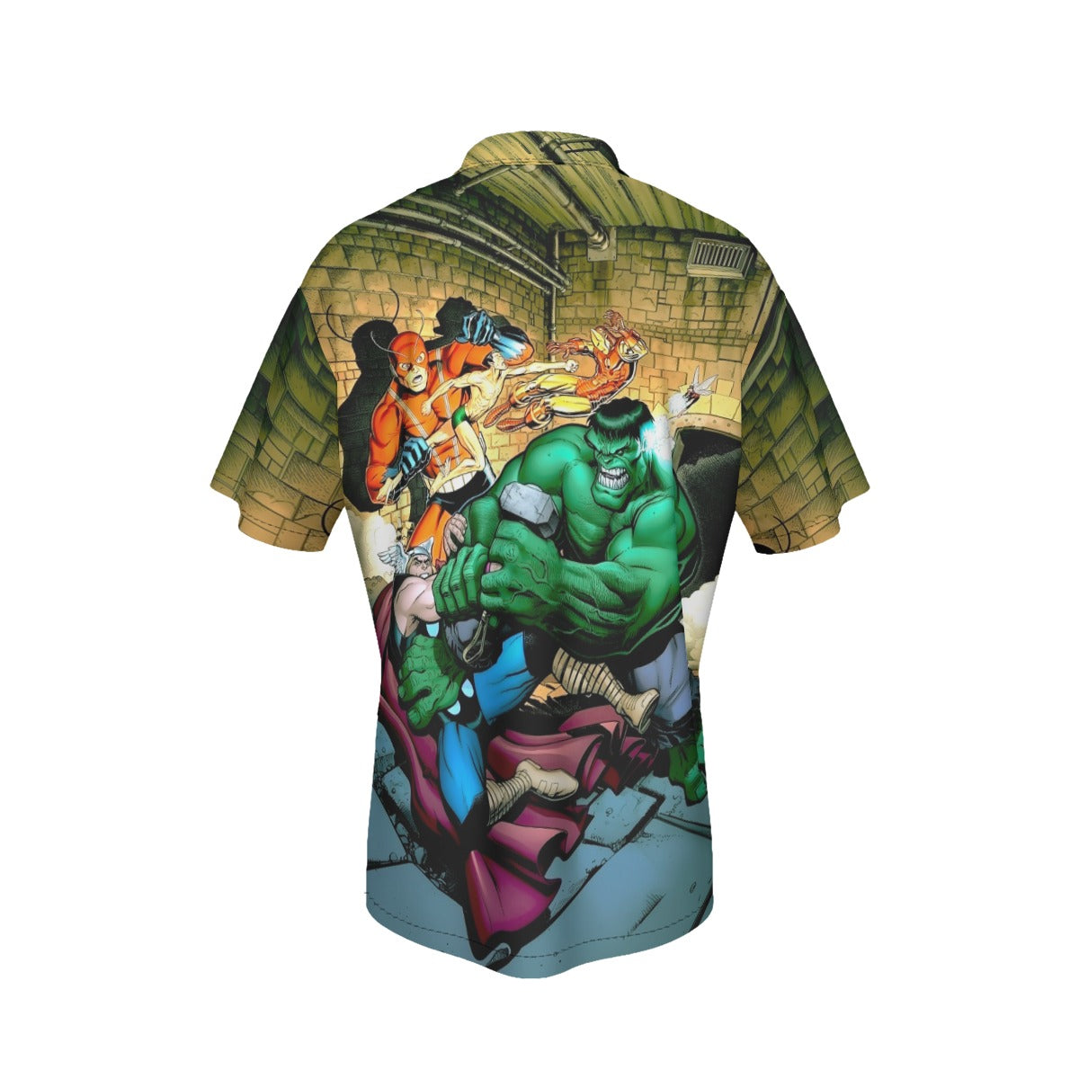 CLASSIC AVENGERS POSTER BY ARTHUR ADAMS ALL OVER PRINT SHIRT AND TANK TOP