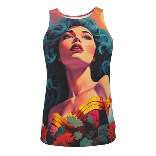 WONDER WOMAN GLAM ALL-OVER PRINT SHIRT and tank