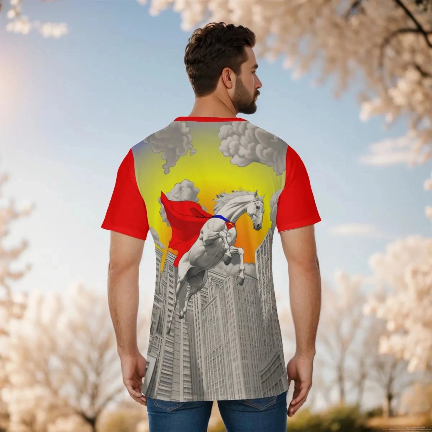 COMET THE SUPERHORSE FLIGHT ALL-OVER PRINT SHIRT AND TEE