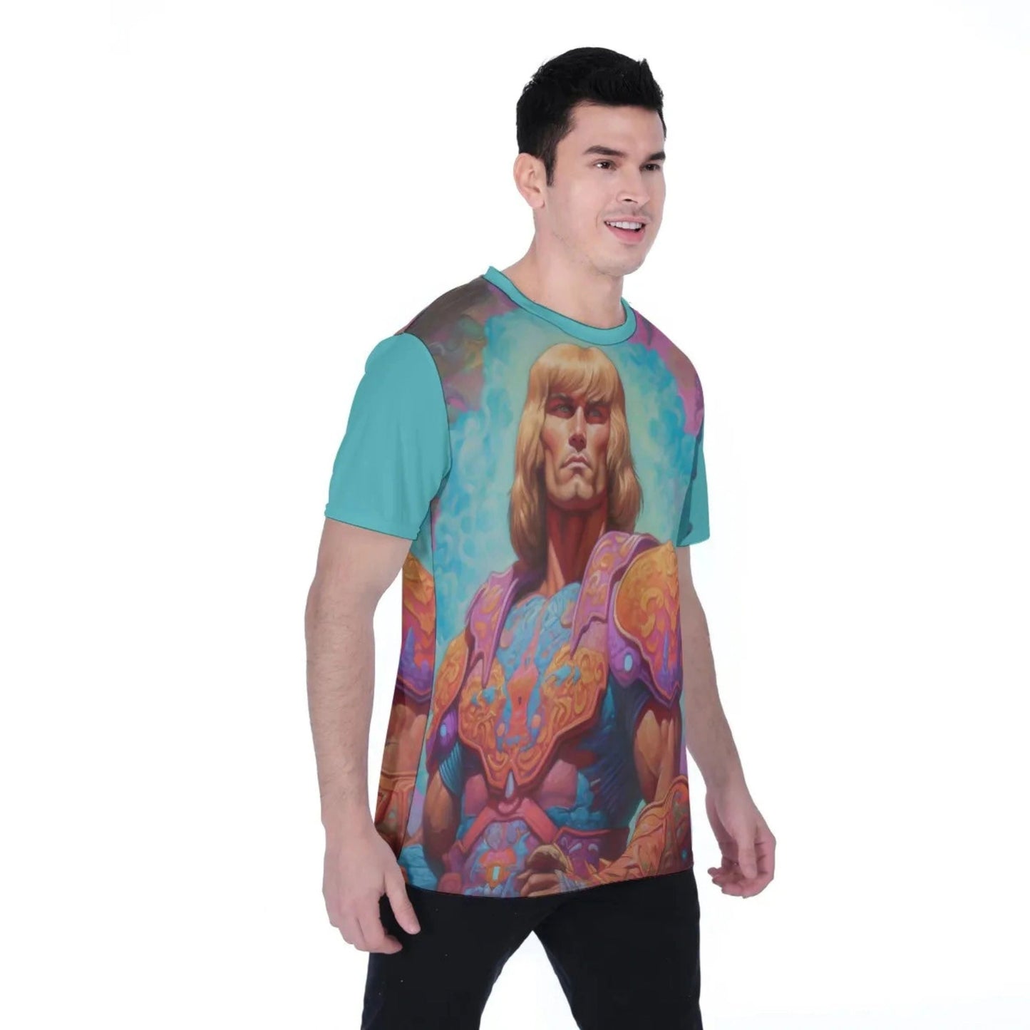 PSYCHEDELIC HE-MAN ALL-OVER PRINT SHIRT and tank
