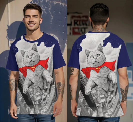 STREAKY THE SUPERCAT FLIGHT ALL-OVER PRINT SHIRT AND TEE