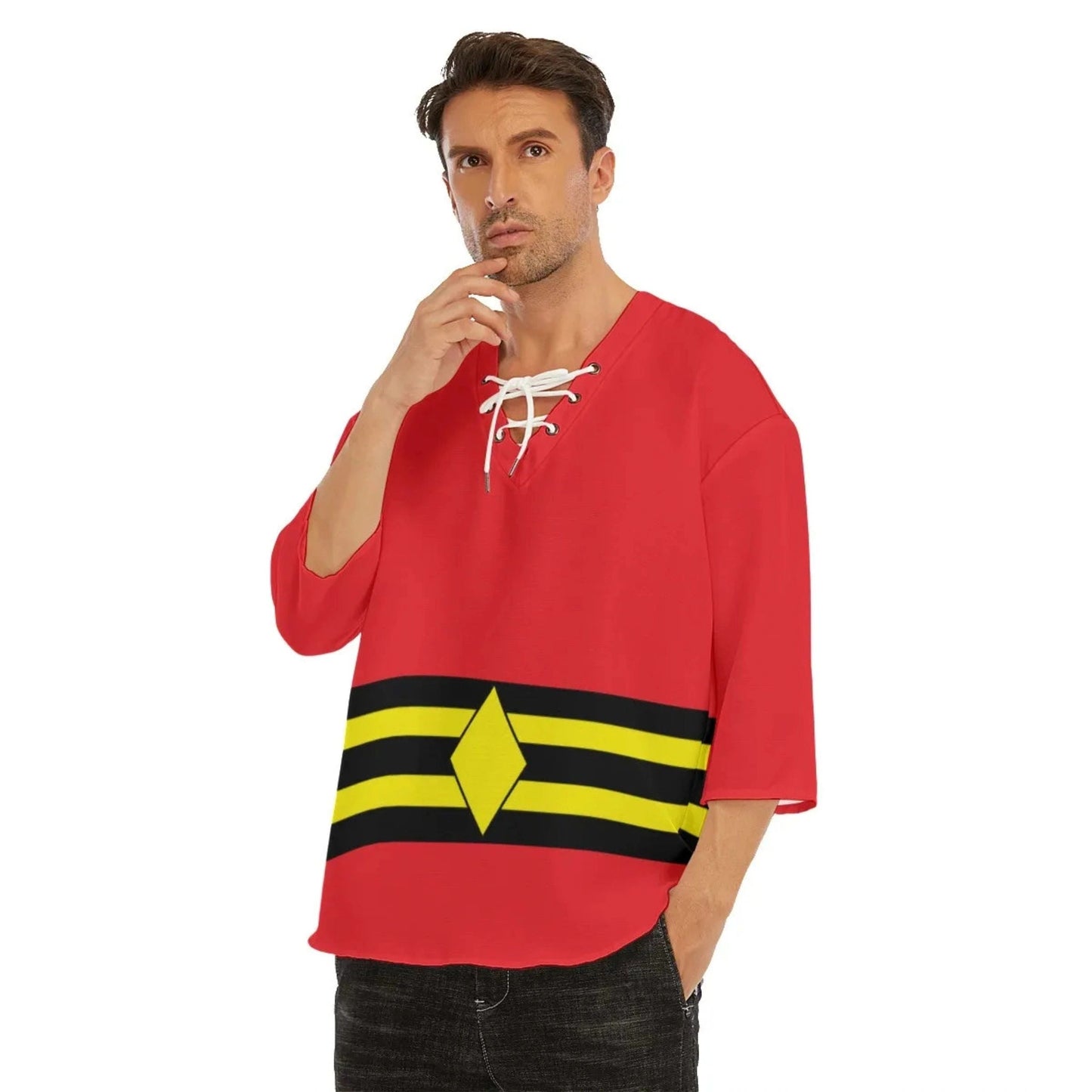 PLASTIC MAN COSPLAY SHIRT WITH NECKLINE TIE