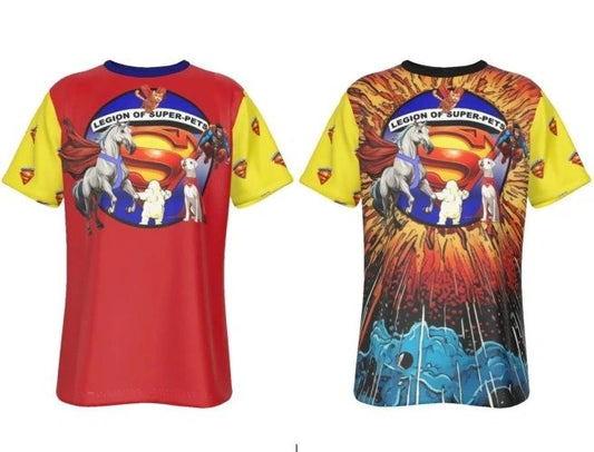 LEGION OF SUPERPETS CLUB SHIRTS ALL-OVER PRINT SHIRT AND TEE