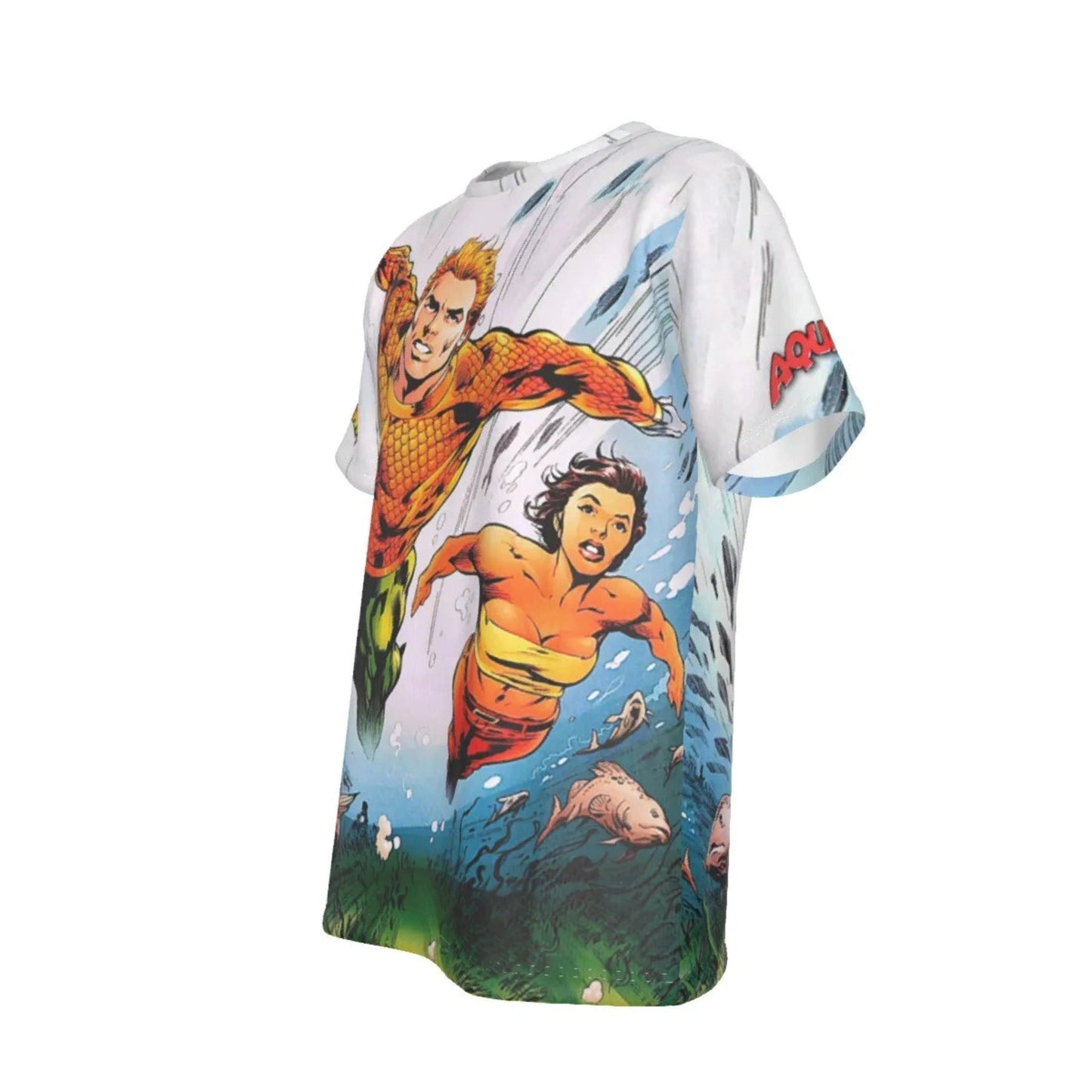 AQUAGIRL AQUAMAN ALL-OVER PRINT SHIRT
