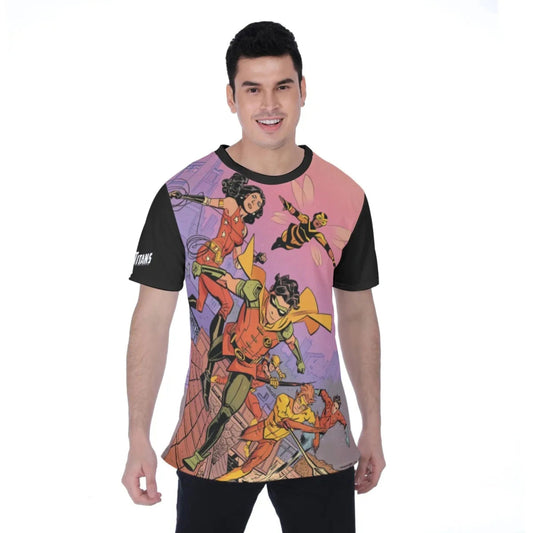BUMBLEBEE WITH THE TEEN TITANS ALL-OVER PRINT SHIRT