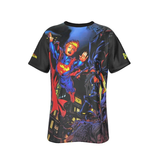 SUPERGIRL BATGIRL ELSEWORLD ALL-OVER PRINT SHIRT AND TANK TOP