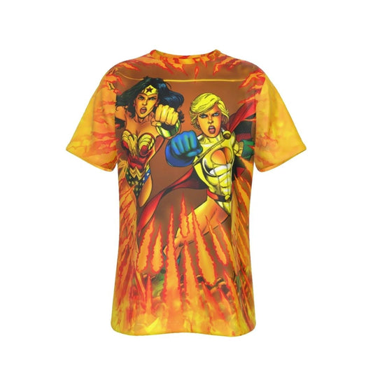 WONDER WOMAN POWERGIRL -BRAVE & BOLD COVER ALL-OVER PRINT SHIRT AND TANK TOP