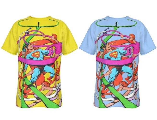 SUPERMAN & ELASTIC LAD(4) ALL-OVER PRINT SHIRT AND TANK TOP