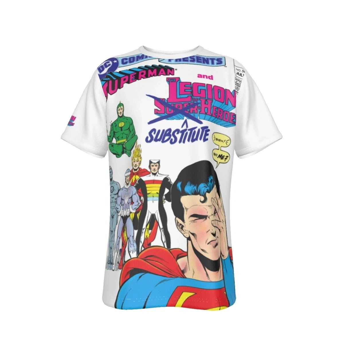 SUPERMAN LEGION OF SUBTITUTE HEROES COVER ALL-OVER PRINT SHIRT AND TANK TOP
