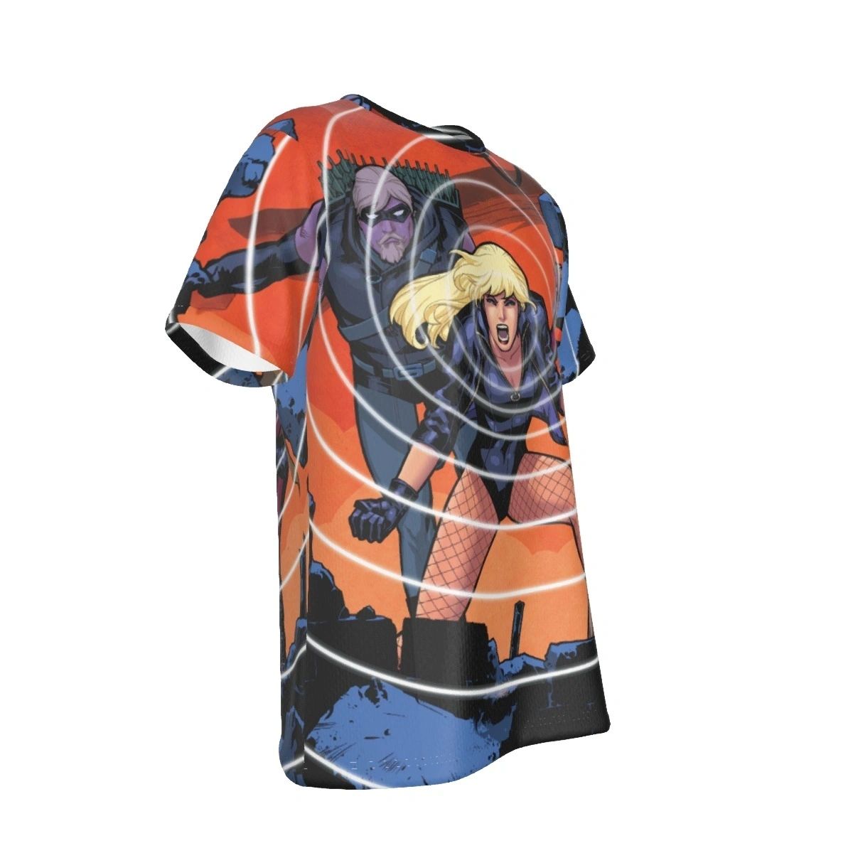 BLACK CANARY GREEN ARROW ALL-OVER PRINT SHIRT AND TANK TOP