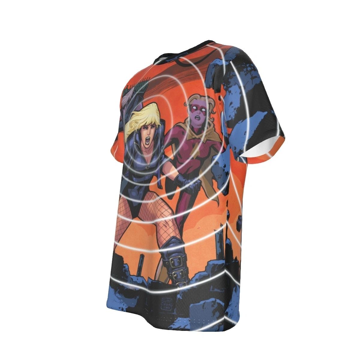 BLACK CANARY GREEN ARROW ALL-OVER PRINT SHIRT AND TANK TOP
