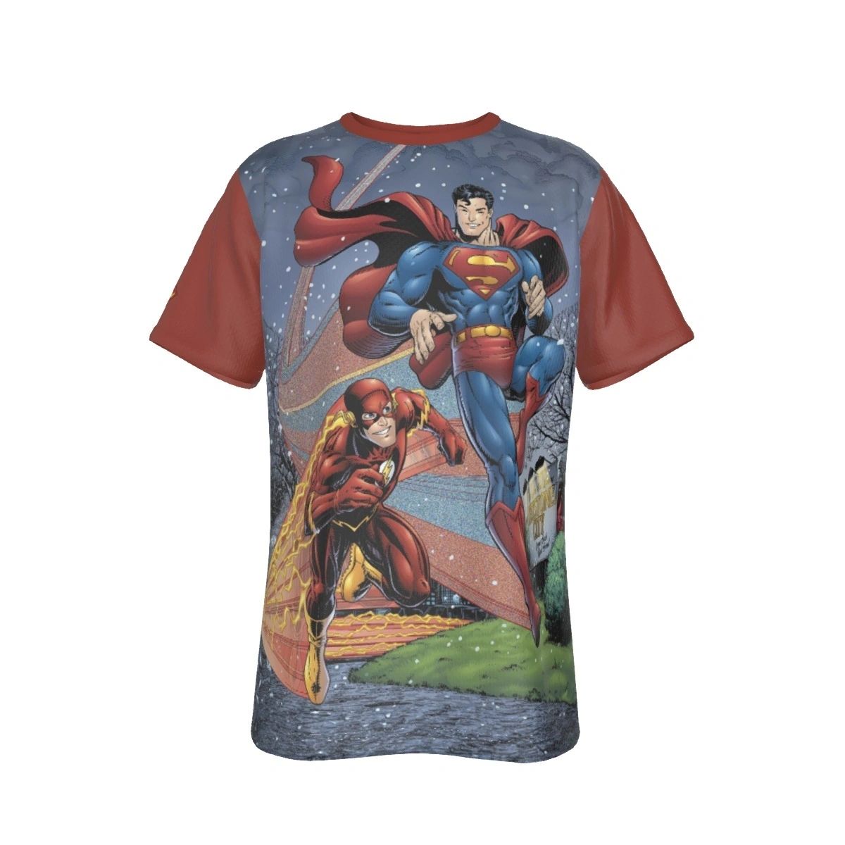 SUPERMAN FLASH COVER PRINT SHIRT AND TANK TOP -ARTHUR ADAMS ART